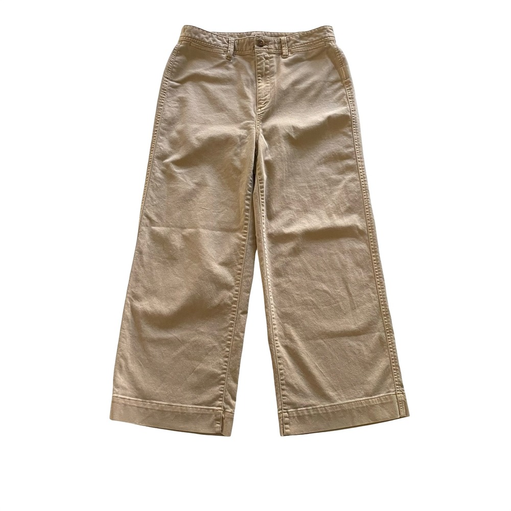Gap High Rise Wide Leg Crop Khaki Pants Women Size 10 Cotton Twill - Picture 15 of 15